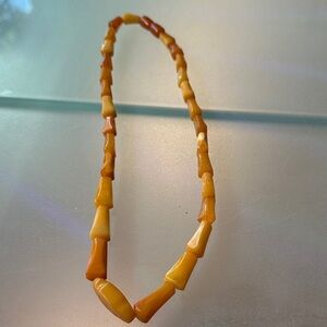 Amber Beaded Necklace Egg Yolk